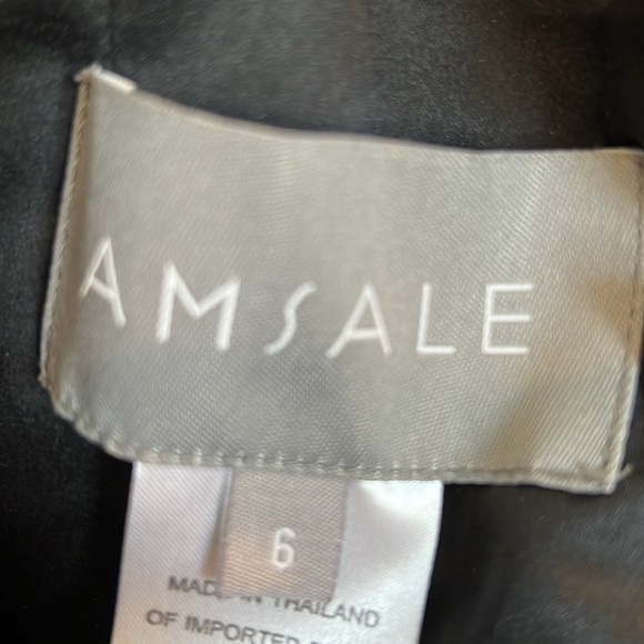 Amsale Black Lace & Chiffon One-Shoulder Dress Gown Bridesmaid Size 6 - Picture 11 of 11